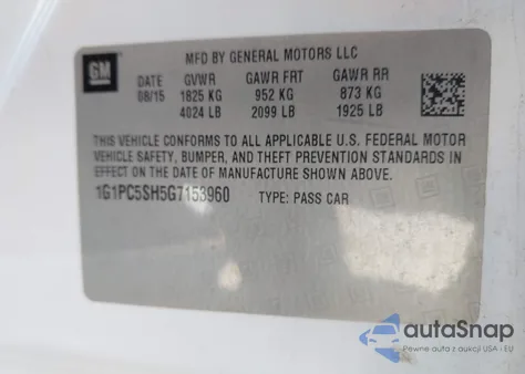 2016 Chevrolet Cruze Limited Ls from USA, damaged, VIN 1G1PC5SH5G7153960